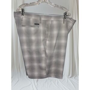 Ralph Lauren Chaps Golf  Shorts Mens Size 38 Plaid Gray Stretch Performance 9"